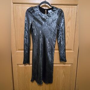 Lucy Paris Shimmering Black Long Sleeve Dress
